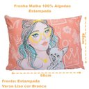 Ver imagem 3 de Fronha Portallar Malha 100% Algodão Estampa Localizada Girl Óculos e Cachorro 48cmx68cm Branco
