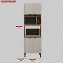Ver imagem 2 de Paneleiro Firenze Duplo Forno - 4 Portas Marrom/Amêndola Touch/Nude Prime Tx