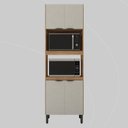 Ver imagem 1 de Paneleiro Firenze Duplo Forno - 4 Portas Marrom/Amêndola Touch/Nude Prime Tx