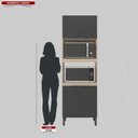 Ver imagem 4 de Paneleiro Firenze Duplo Forno - 4 Portas Bege/Avena Touch/Grafito
