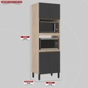 Ver imagem 3 de Paneleiro Firenze Duplo Forno - 4 Portas Bege/Avena Touch/Grafito
