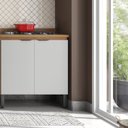 Ver imagem 1 de Balcão para Cozinha 80cm 2 Portas Firenze Marrom/Amêndola Touch/Nude Prime Tx