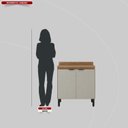 Ver imagem 4 de Balcão para Cozinha 80cm 2 Portas Firenze Marrom/Amêndola Touch/Nude Prime Tx