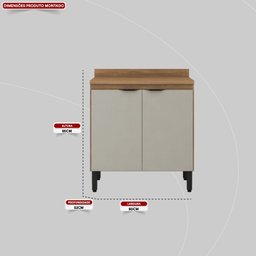 Balcão para Cozinha 80cm 2 Portas Firenze - 3