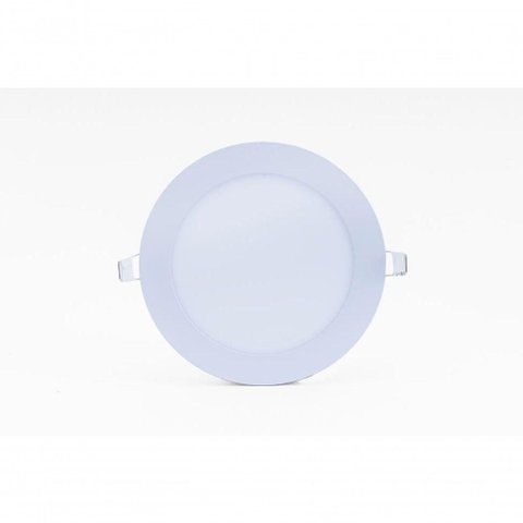 Kit C/ 05 Plafons Led 18w Redondo 3000k Slim Embutir Bivolt