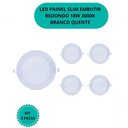 Ver imagem 2 de Kit C/ 05 Plafons Led 18w Redondo 3000k Slim Embutir Bivolt
