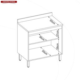 Balcão para Cozinha 80cm 2 Portas Firenze - 13