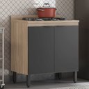 Ver imagem 1 de Balcão para Cozinha 80cm 2 Portas Firenze Bege/Avena Touch/Grafito