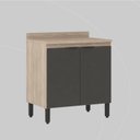 Ver imagem 2 de Balcão para Cozinha 80cm 2 Portas Firenze Bege/Avena Touch/Grafito