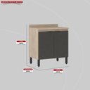 Ver imagem 4 de Balcão para Cozinha 80cm 2 Portas Firenze Bege/Avena Touch/Grafito