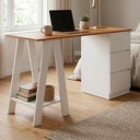 Ver imagem 5 de Mesa Escrivaninha Cavalete com Gavetas B62 135 Cm Mell Branco Novam