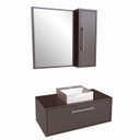 Ver imagem 2 de Gabinete de Banheiro Suspenso 80cm Alice com Espelheira 01 Porta com Cuba Cinza/Grafite