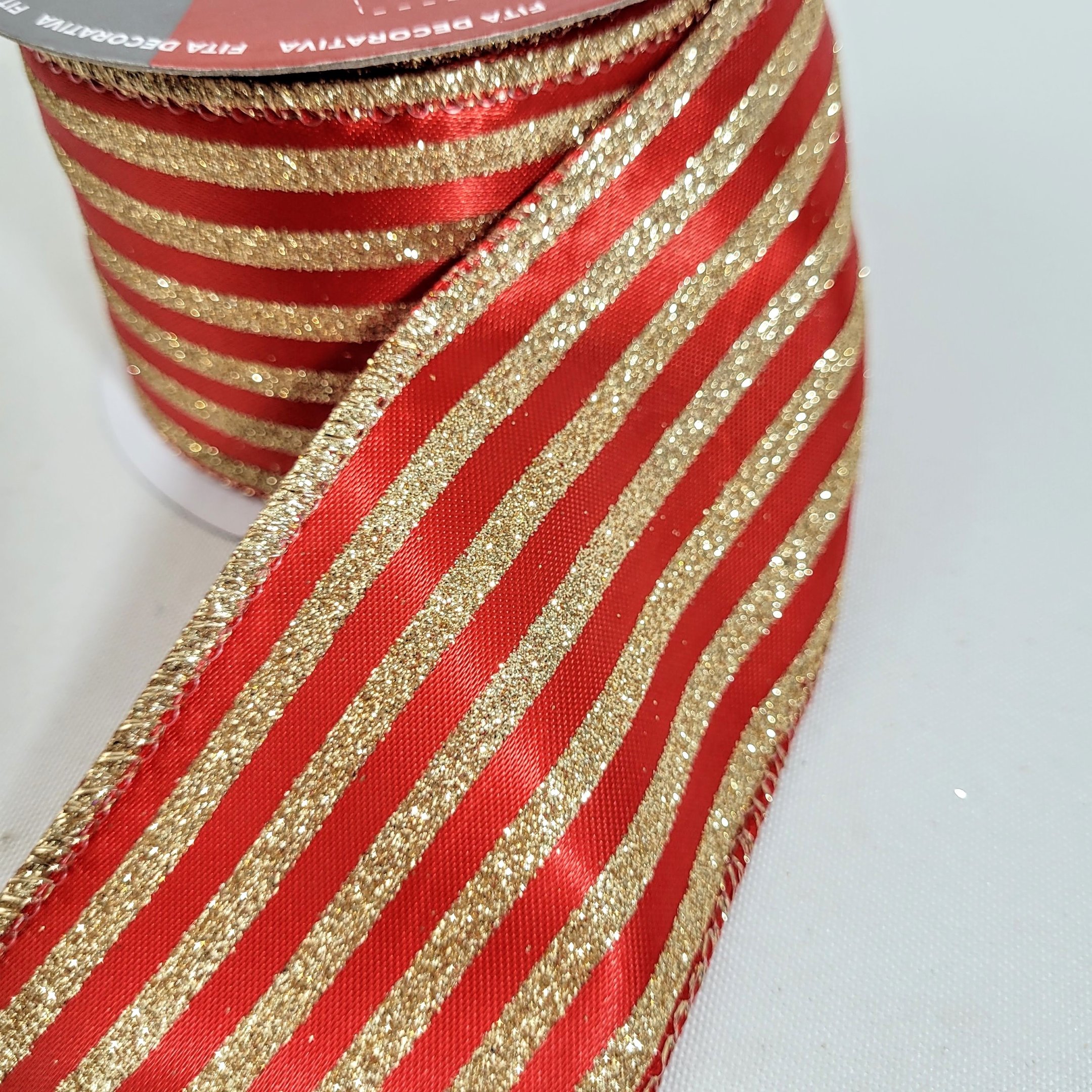 Fita Vermelha E Dourada Natalina 6cmx9m Natal Decorativa - 4