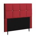 Ver imagem 2 de Cabeceira Estofada Poliana 140CM Casal Strass Courino Vermelho - D A DECOR