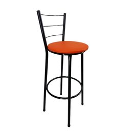 Kit 2 Banqueta Alta Preta Cozinha Gourmet Americana Balcão:laranja - 2