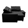 Sofá de Canto Retrátil e Reclinável com Molas 2,50x2,00 Virginia Suede Preto Adonai Estofados - 5