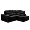 Sofá de Canto Retrátil e Reclinável com Molas 2,50x2,00 Virginia Suede Preto Adonai Estofados - 3