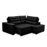 Sofá de Canto Retrátil e Reclinável com Molas 2,50x2,00 Virginia Suede Preto Adonai Estofados - 4