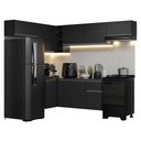 Ver imagem 2 de Armário de Cozinha Completa de Canto Suspenso 405 Cm Preto Nice Madesa 01