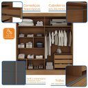 Ver mais imagens de Guarda-roupa Casal Flex 2 Portas 3 Gavetas Pantanal