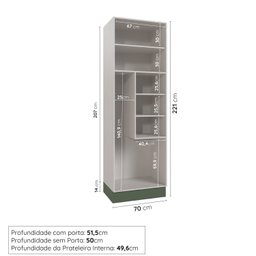 Armário Multiuso 2 Portas 70cm com Rodapé Ipanema CabeCasa MadeiraMadeira - 3
