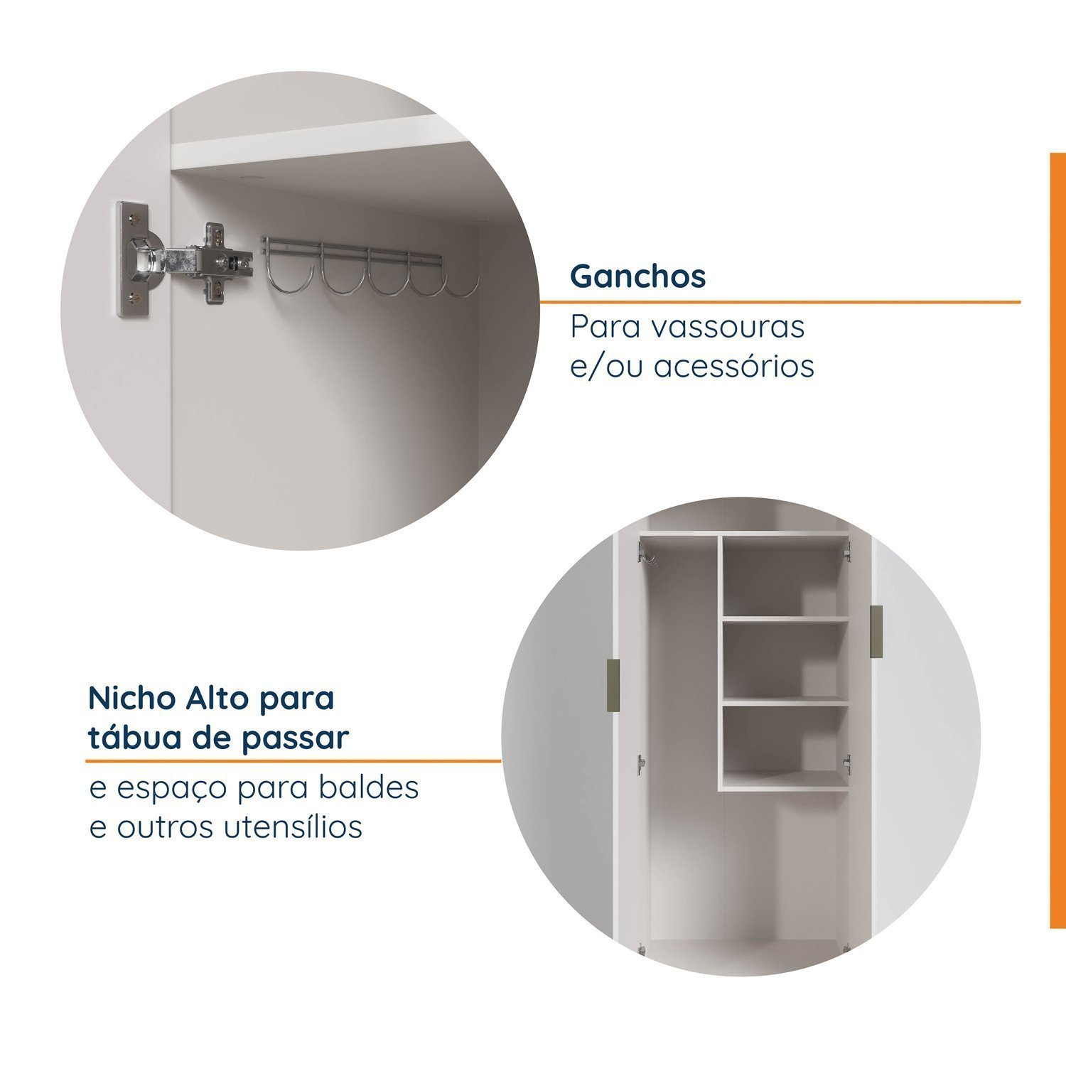 Armário Multiuso 2 Portas 70cm com Rodapé Ipanema Cabecasa Madeiramadeira - 6