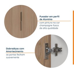 Armário Multiuso 2 Portas 70cm com Rodapé Ipanema CabeCasa MadeiraMadeira - 5
