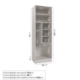 Armário Multiuso 2 Portas 70cm com Rodapé Ipanema CabeCasa MadeiraMadeira - 3