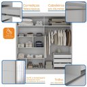 Ver mais imagens de Guarda-Roupa Casal Flex com Espelho 2 Portas 3 Gavetas Pantanal