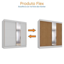 Guarda-roupa Casal Flex com Espelho 2 Portas 3 Gavetas Pantanal - 12 Guarda-roupa Casal Flex com Espelho 2 Portas 3 Gavetas Pantanal - 12