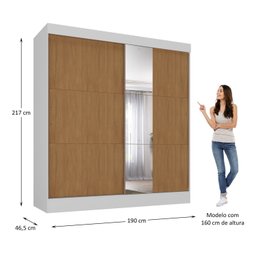 Guarda-roupa Casal Flex com Espelho 2 Portas 3 Gavetas Pantanal - 7 Guarda-roupa Casal Flex com Espelho 2 Portas 3 Gavetas Pantanal - 7