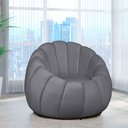 Ver imagem 7 de Poltrona Decorativa Concha Base Arco Giratória Veludo Cor:cinza