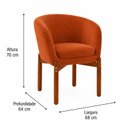 Ver imagem 3 de Poltrona Base Fixa Madeira Eucalipto Afrodite