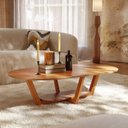 Ver imagem 1 de Mesa de Centro Oval para Sala de Estar Elegance Nature Marrom