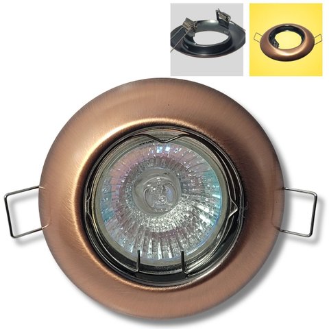 Spot Embutir Redondo Bronze Gu10 com Lâmpada Led 4,5w Bivolt