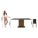 Ver mais imagens de Conjunto Sala de Jantar Moscou Plus Madesa Mesa Tampo de Vidro com 6 Cadeiras Rustic/Preto Cor:Rusti