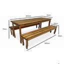 Ver imagem 3 de Conjunto de Mesa com 2 Bancos Madeira 200cm Marrom/Amadeirado
