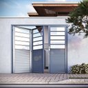 Ver imagem 1 de Portão de Abrir Pantografico Misto com Travessa sem Vidro 215x245 Req: 5