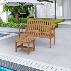 Conjunto para Jardim de Madeira Eucalipto Solaris sem Almofada Yescasa