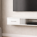 Ver imagem 2 de Rack Nicho Painel Suspenso Pequeno Sala Quarto Tv até 42" Mônaco - Jm3 Móveis:branco