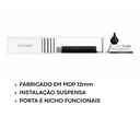 Ver imagem 4 de Rack Nicho Painel Suspenso Pequeno Sala Quarto Tv até 42" Mônaco - Jm3 Móveis:branco