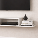 Ver imagem 3 de Rack Nicho Painel Suspenso Pequeno Sala Quarto Tv até 42" Mônaco - Jm3 Móveis:branco