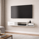 Ver imagem 1 de Rack Nicho Painel Suspenso Pequeno Sala Quarto Tv até 42" Mônaco - Jm3 Móveis:branco