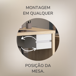Gaveteiro Suspenso com 2 Gavetas para Fixar sob Tampo - 16