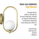 Ver imagem 7 de Arandela Parede ONLINE  DOURADO Globo de Vidro BRANCO - 4124-14-BR