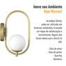 Arandela Parede ONLINE  DOURADO Globo de Vidro BRANCO - 4124-14-BR - 7