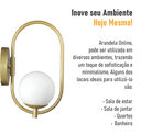Ver imagem 7 de Arandela Parede ONLINE DOURADO Globo de Vidro BRANCO - 4124-14-BR