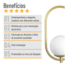 Ver imagem 6 de Arandela Parede ONLINE DOURADO Globo de Vidro BRANCO - 4124-14-BR