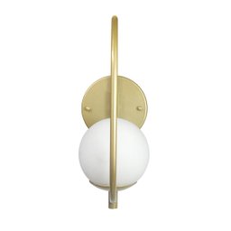 Arandela Parede ONLINE  DOURADO Globo de Vidro BRANCO - 4124-14-BR - 4