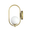 Ver imagem 3 de Arandela Parede ONLINE  DOURADO Globo de Vidro BRANCO - 4124-14-BR